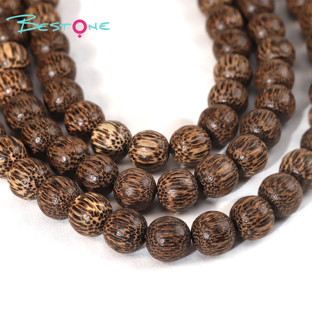 Bestone Natural Bodhi Round Beads with Abacus Beads