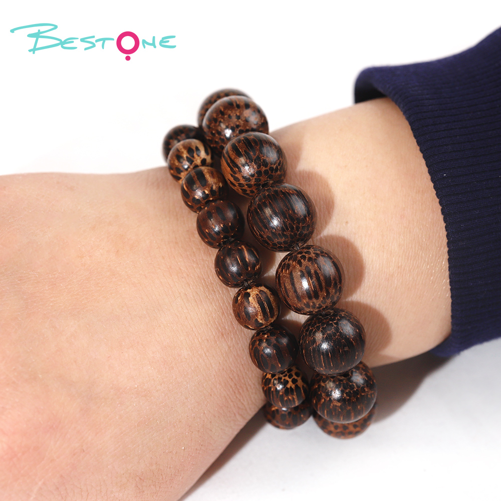 Bestone Natural Bodhi Round Beads with Abacus Beads
