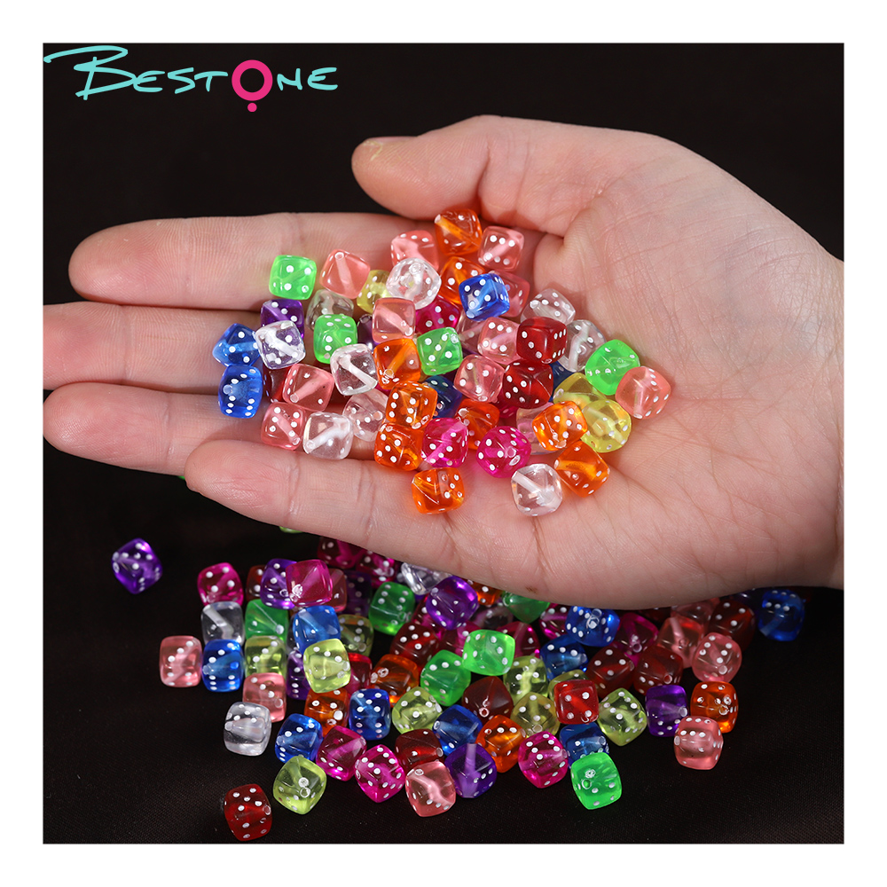Bestone Plastic Cube Beads Assortment Dice & Letter Beads Various Colors & Sizes
