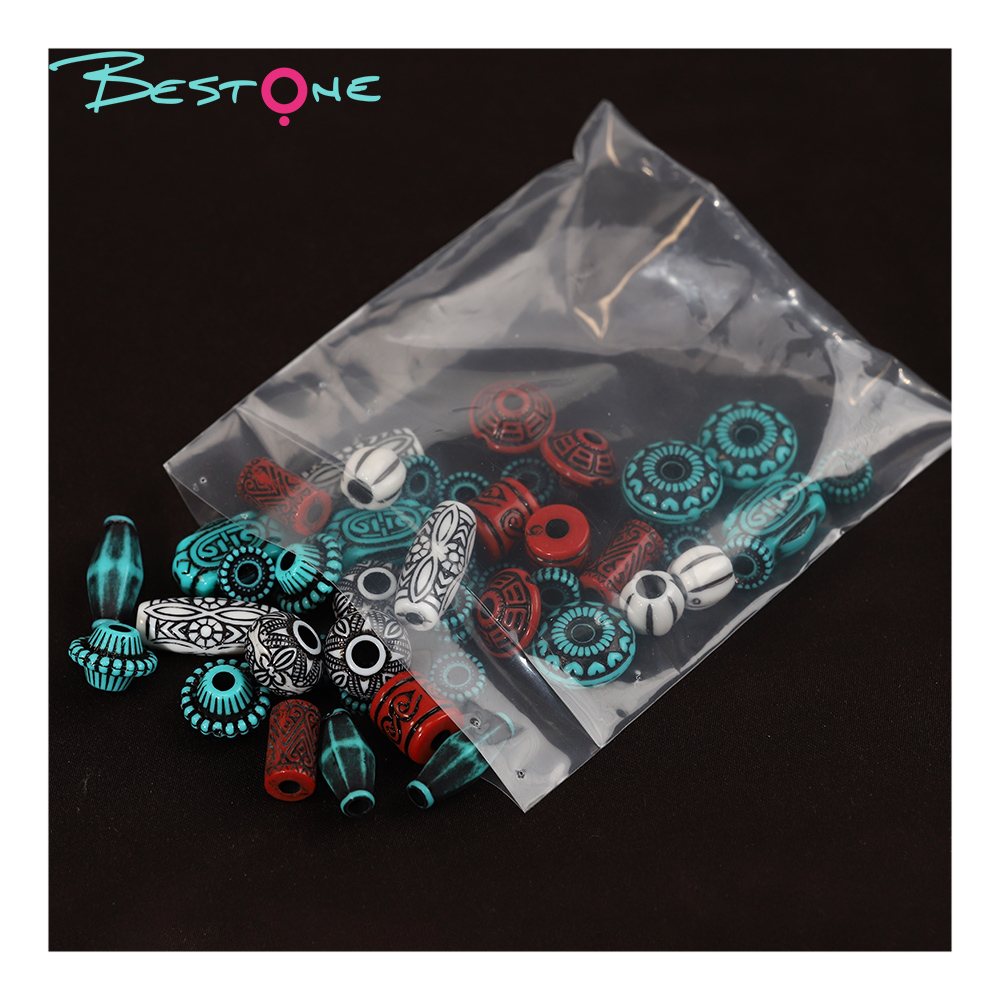 Mixed-Plating Acrylic CCB Beads Set Black Washed Finish, Various Shapes & Styles