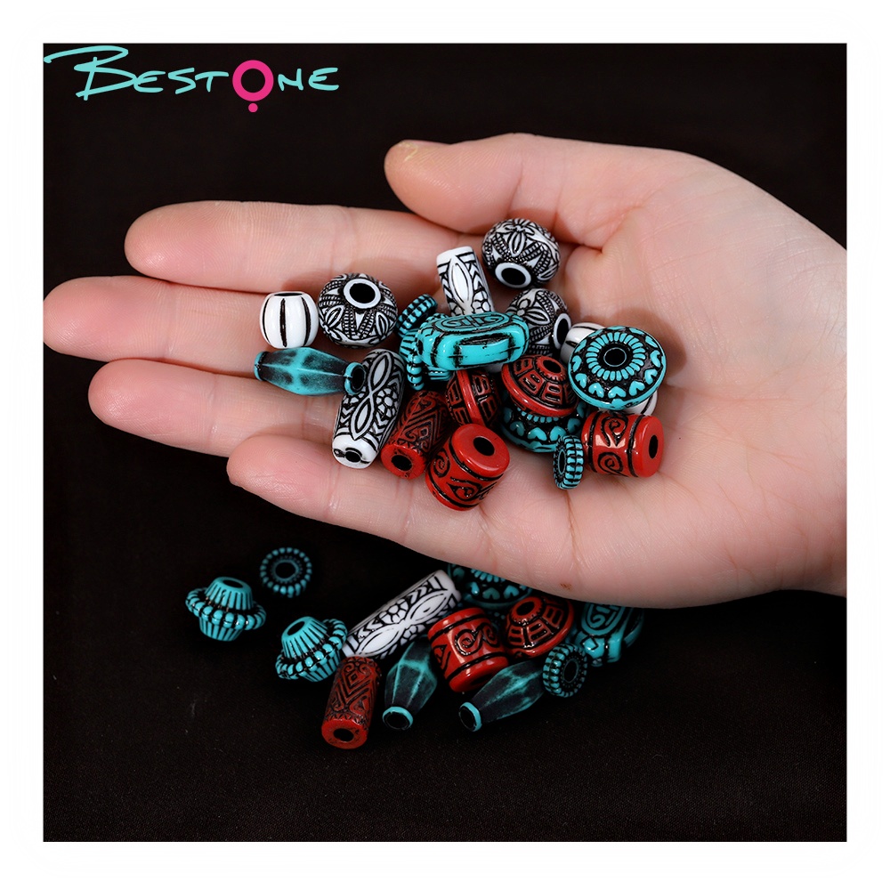 Mixed-Plating Acrylic CCB Beads Set Black Washed Finish, Various Shapes & Styles