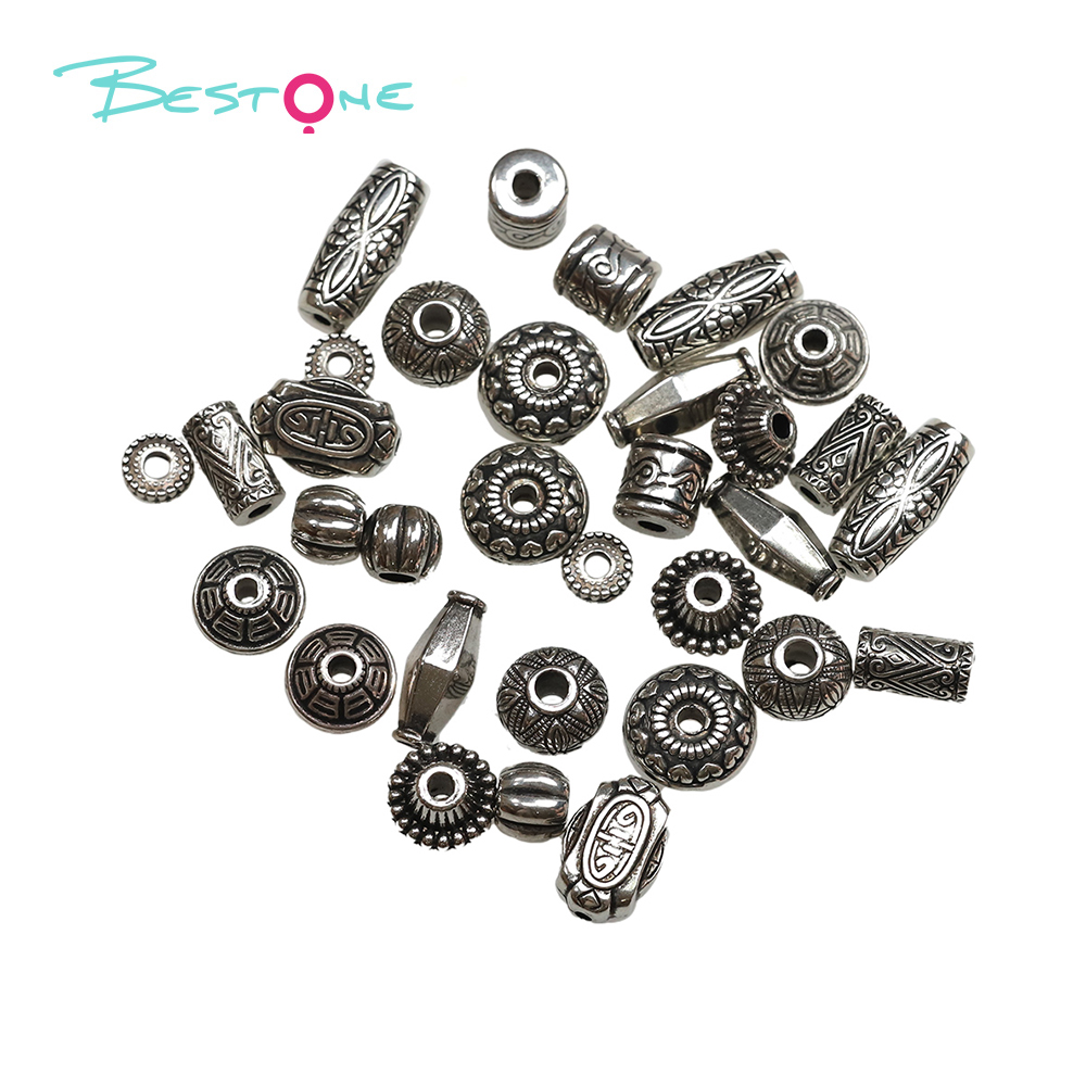 Mixed-Plating Acrylic CCB Beads Set Black Washed Finish, Various Shapes & Styles