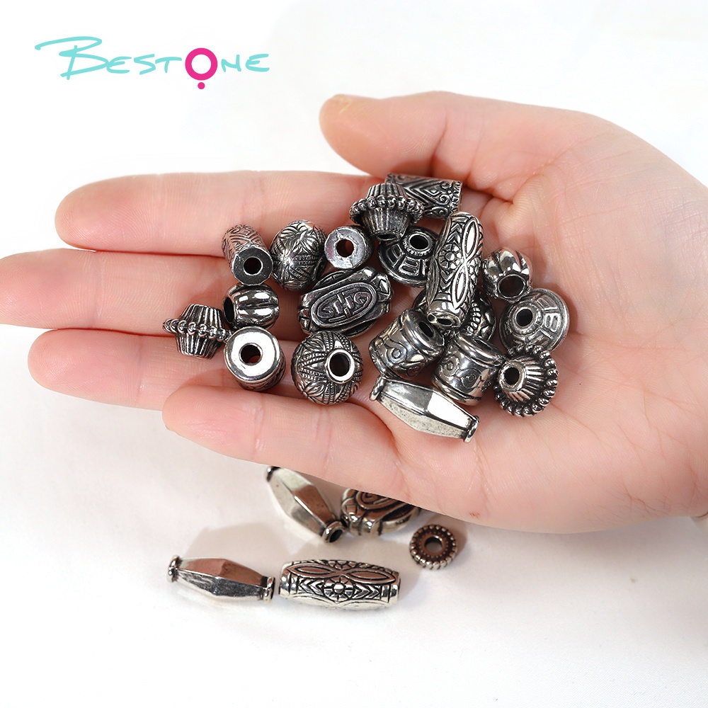 Mixed-Plating Acrylic CCB Beads Set Black Washed Finish, Various Shapes & Styles