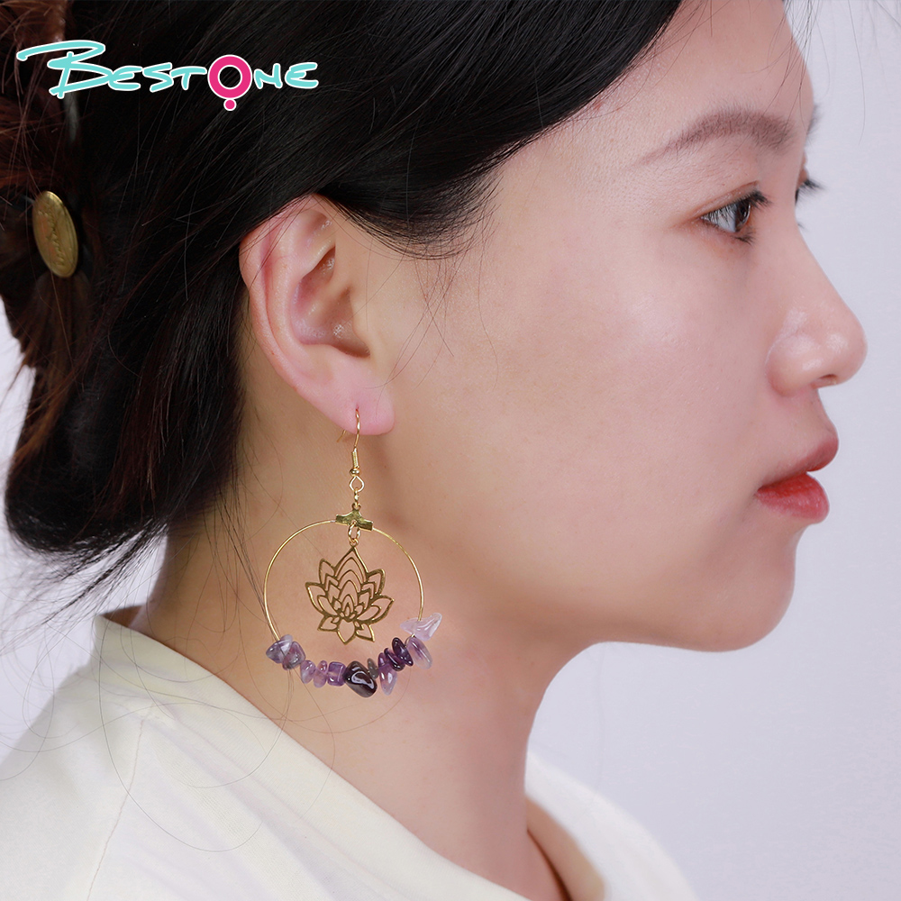 Lotus Radiance Crystal Hoop Earrings – 7cm