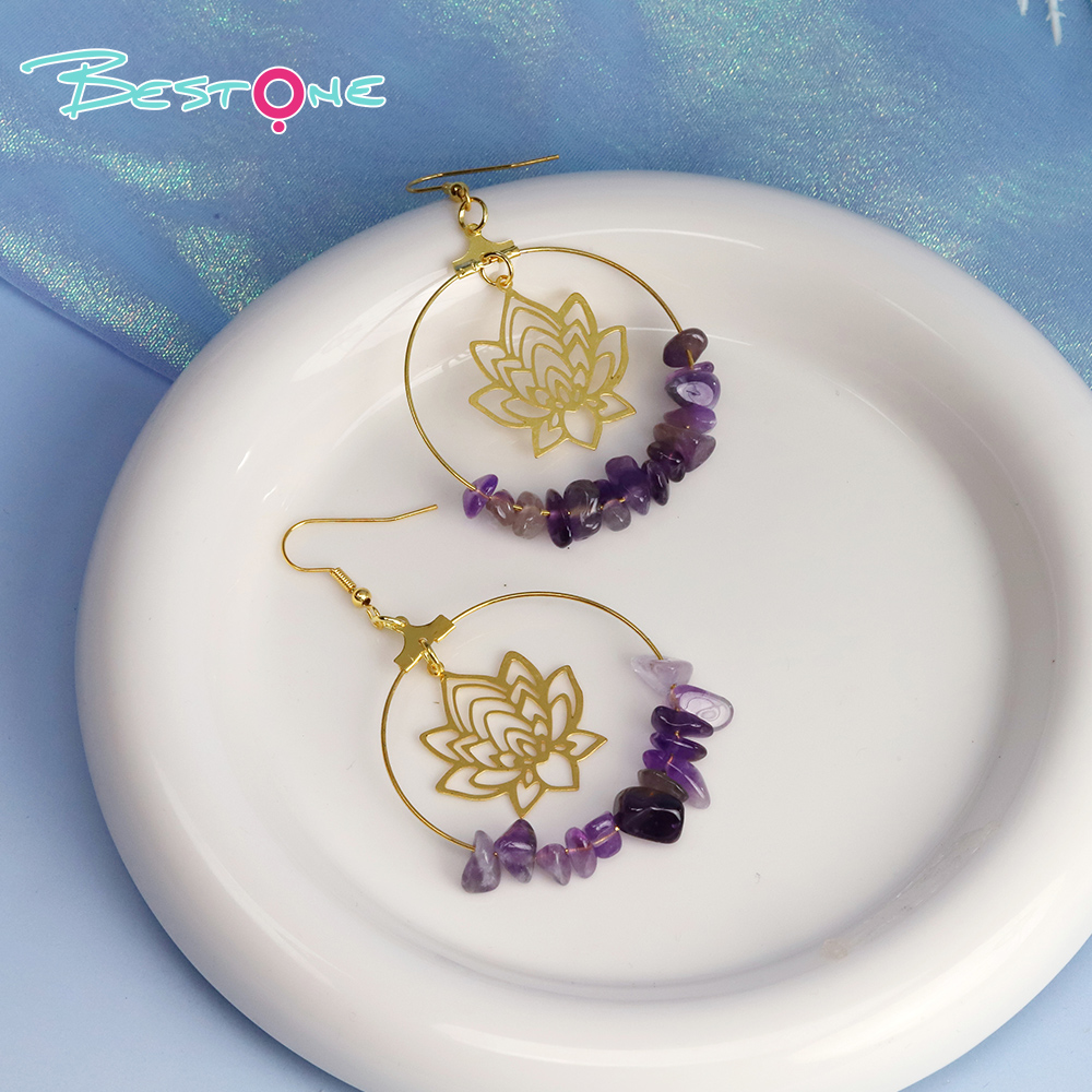 Lotus Radiance Crystal Hoop Earrings – 7cm