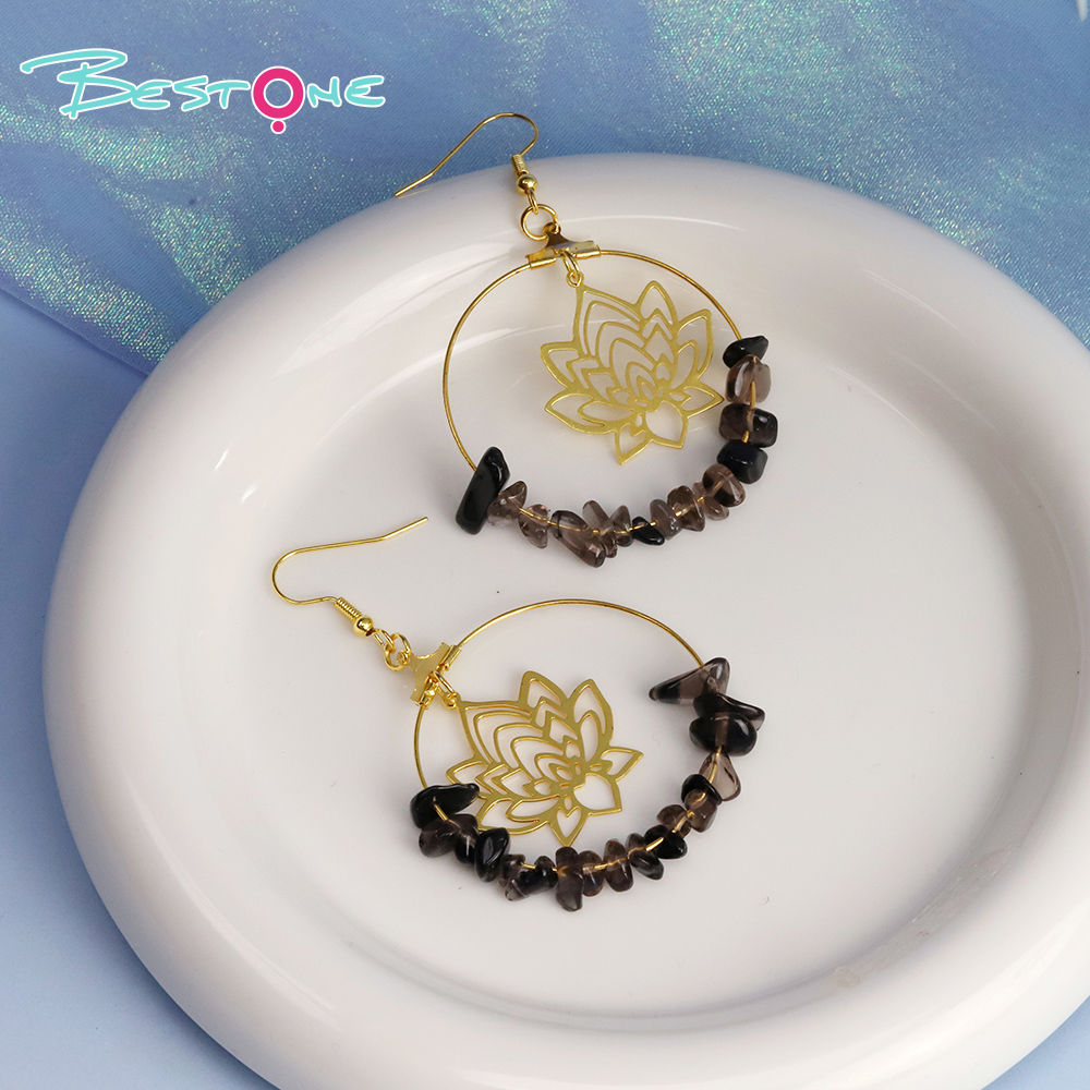 Lotus Radiance Crystal Hoop Earrings – 7cm