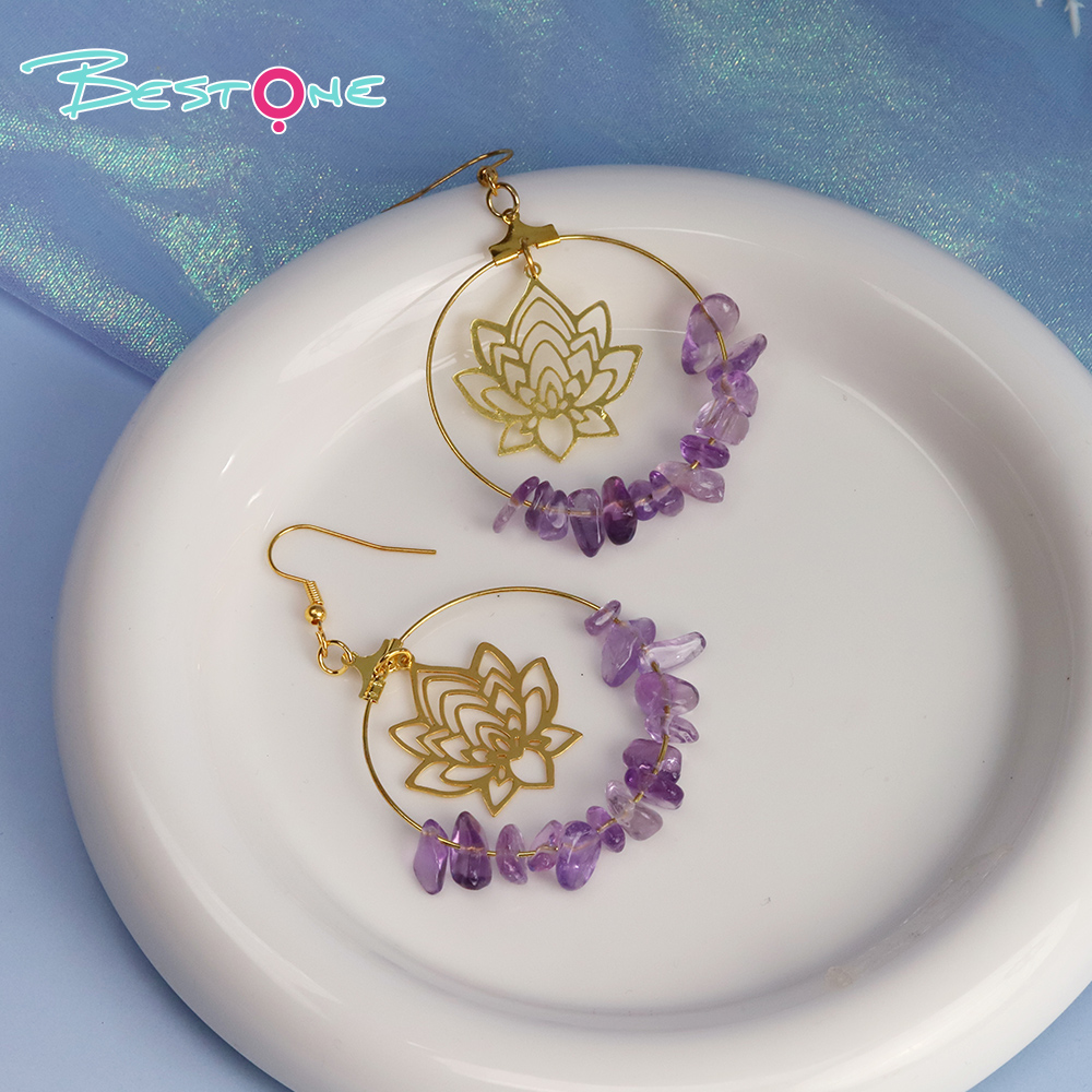 Lotus Radiance Crystal Hoop Earrings – 7cm