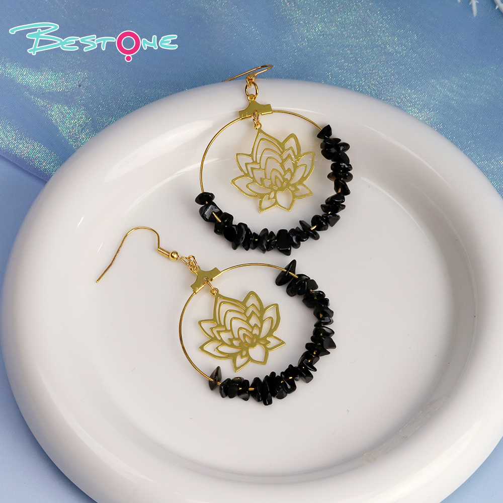 Lotus Radiance Crystal Hoop Earrings – 7cm