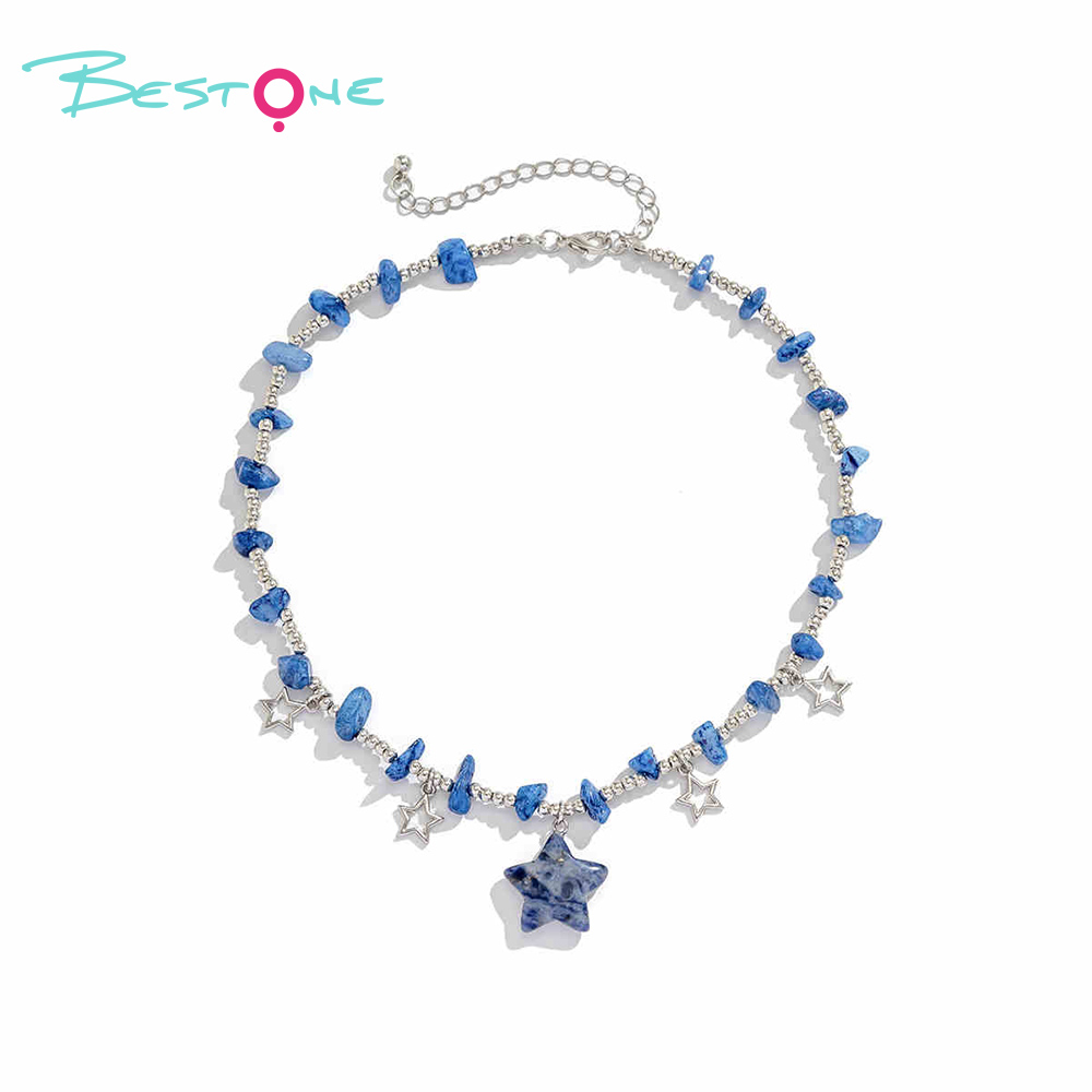 Starlight Guardian Natural Stone Pendant Necklace – 35+7cm