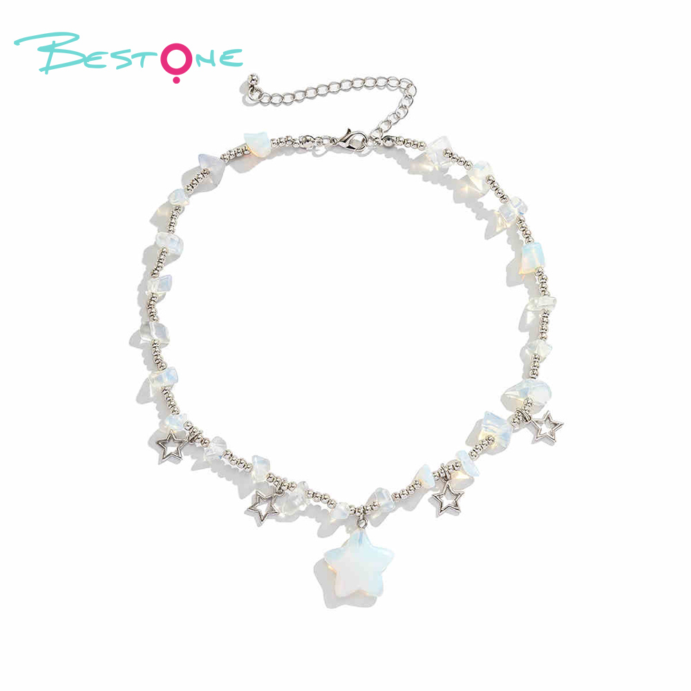 Starlight Guardian Natural Stone Pendant Necklace – 35+7cm