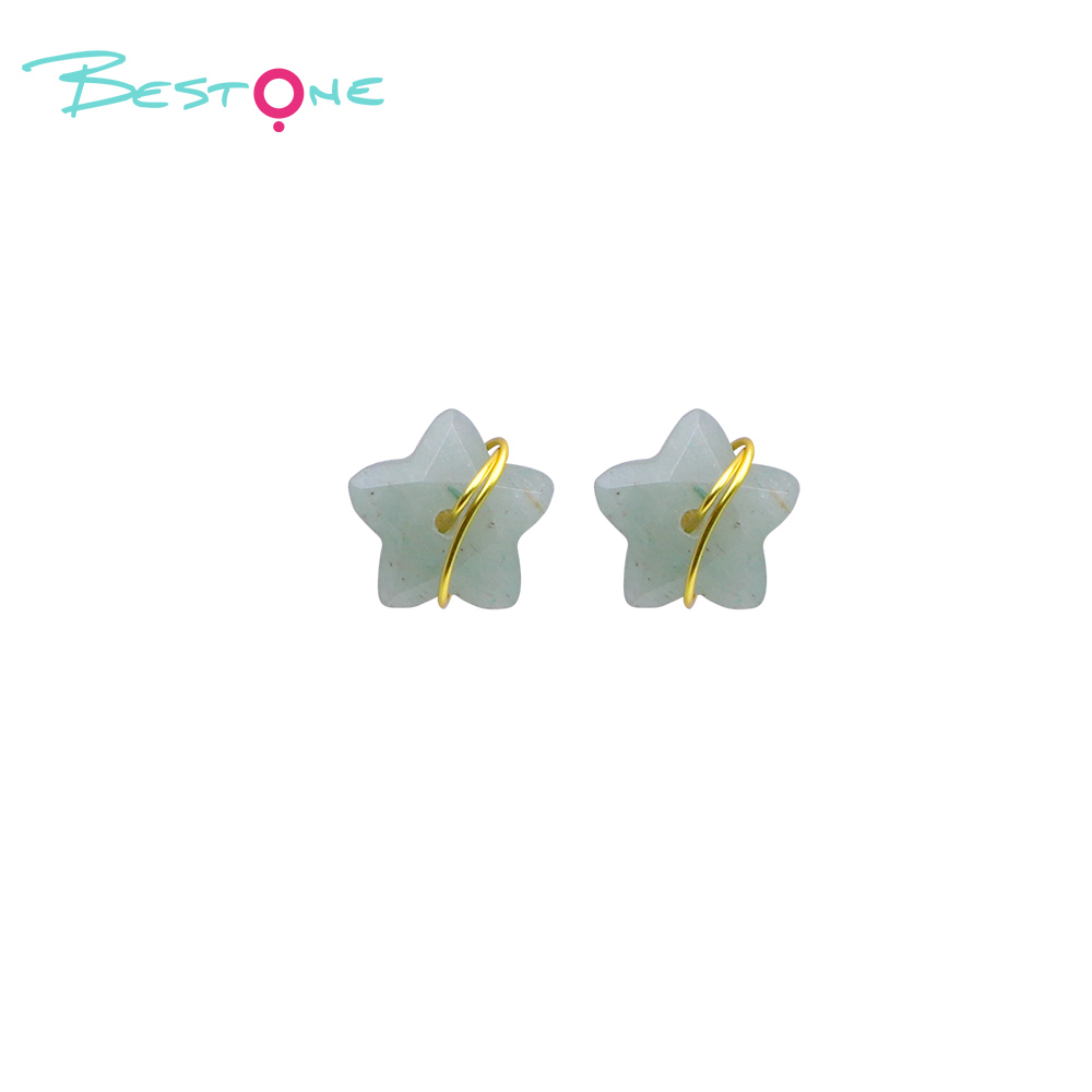 Wishing Star Wire-Wrapped Gemstone Stud Earrings – 12mm Healing Crystal & Energy Stone Jewelry