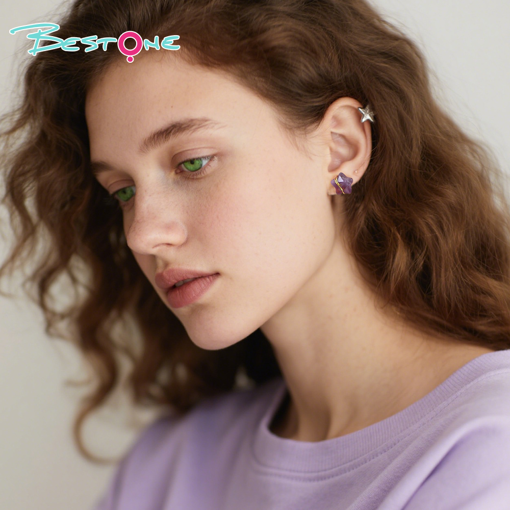 Wishing Star Wire-Wrapped Gemstone Stud Earrings – 12mm