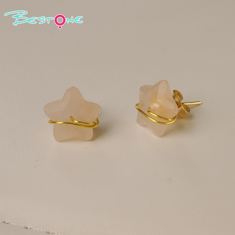 Wishing Star Wire-Wrapped Gemstone Stud Earrings – 12mm
