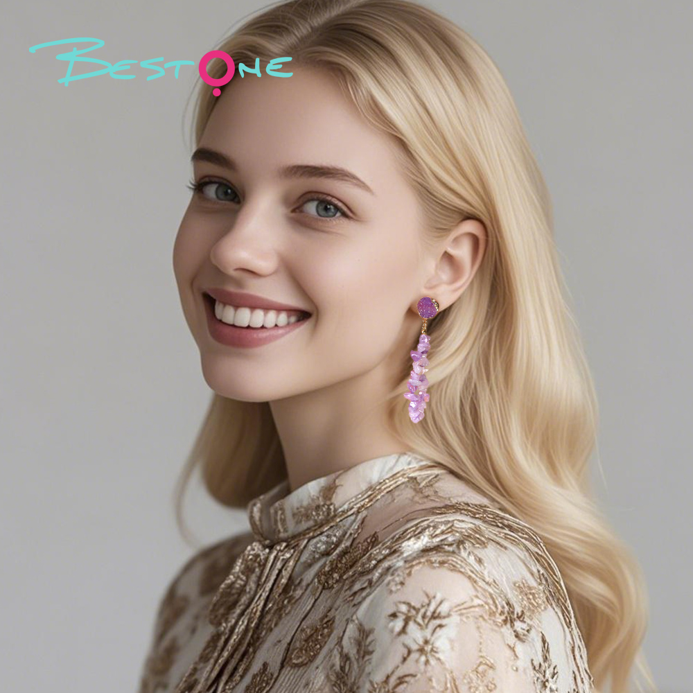Elemental Geode Drop Earrings – 73mm