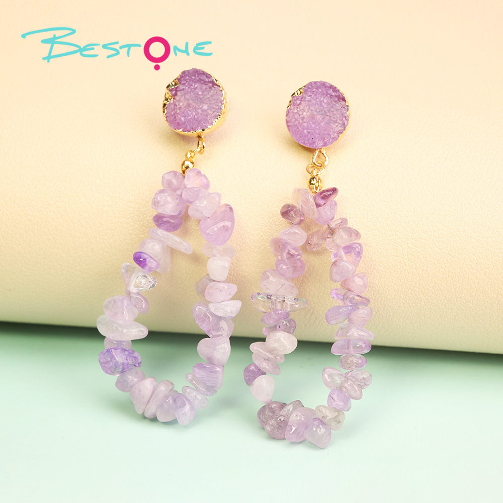 Elemental Geode Drop Earrings – 73mm