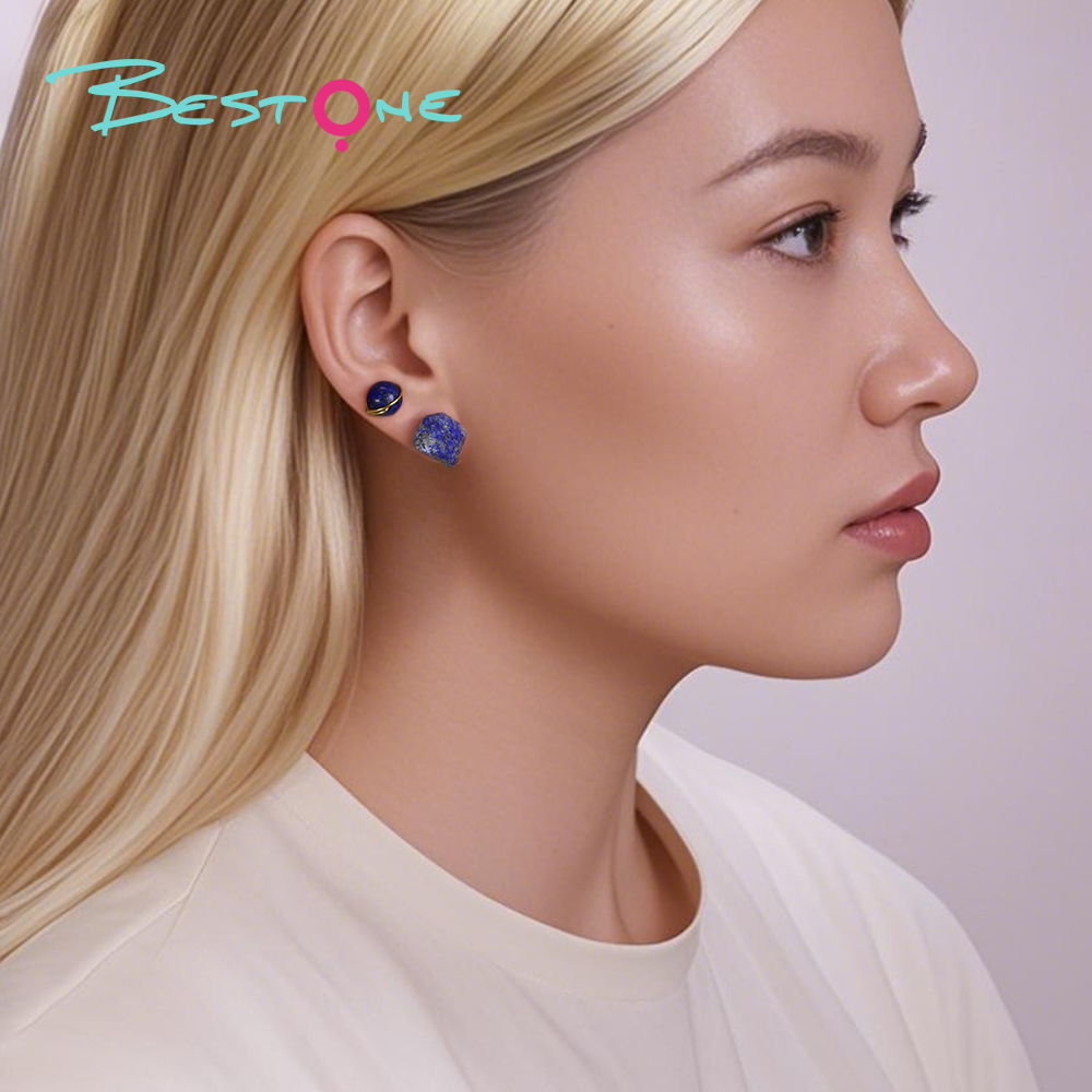 Elemental Raw Stone Drop Earrings – Wire-Wrapped Beads + Irregular Gem