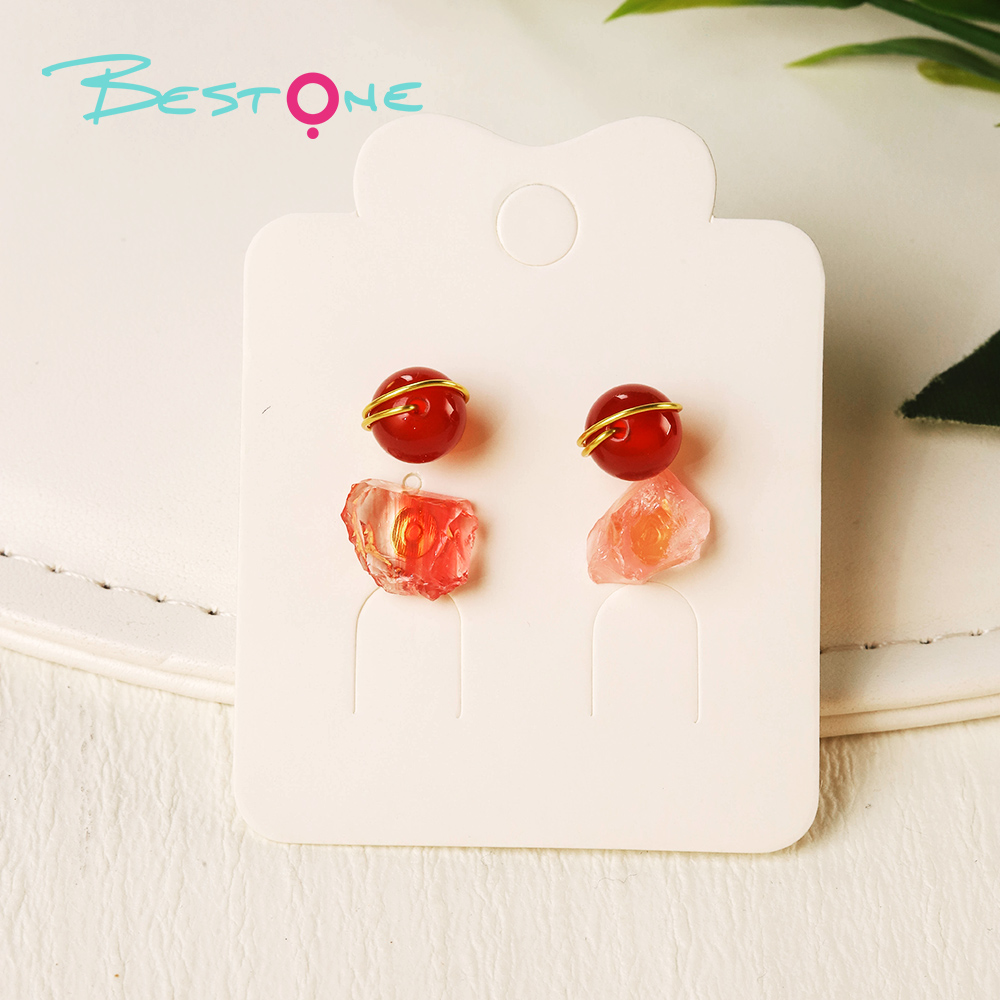 Elemental Raw Stone Drop Earrings – Wire-Wrapped Beads + Irregular Gem