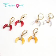 Lunar Gemstone Moon Earrings – 14×16mm