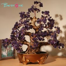 Large Gemstone Tree with Resin Base – 30×30cm Citrine, Amethyst, Rose Quartz, Rainbow Crystals