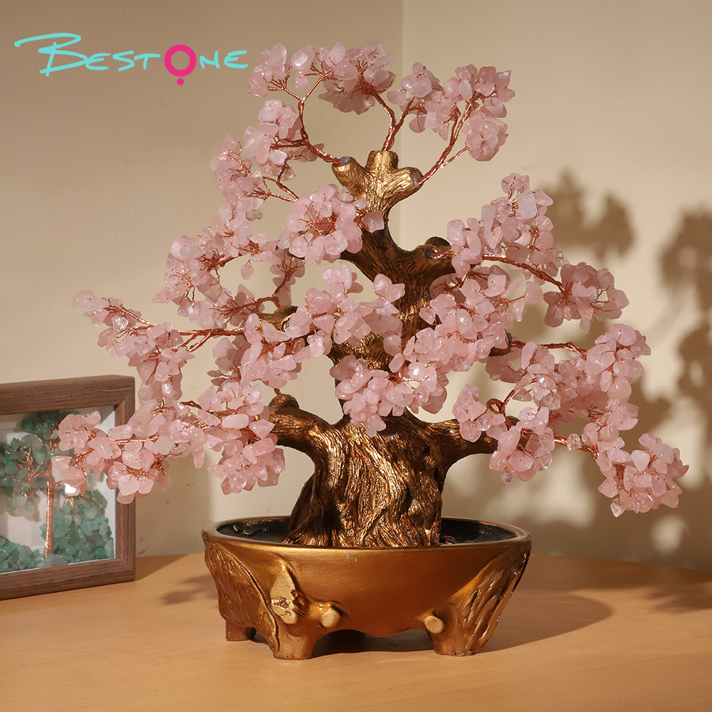 Large Gemstone Tree with Resin Base – 30×30cm Citrine, Amethyst, Rose Quartz, Rainbow Crystals