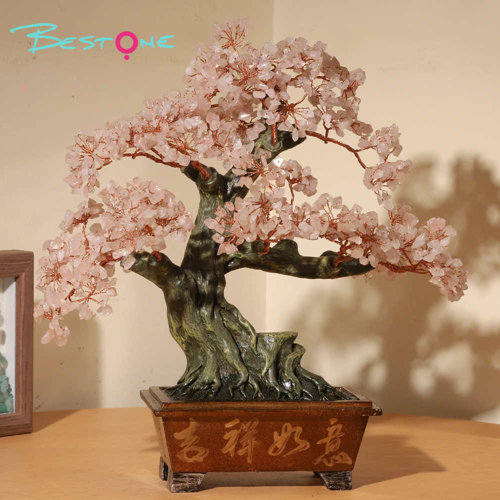 Gemstone Trees with Resin Base – 29×27cm Citrine, Amethyst, Rose Quartz