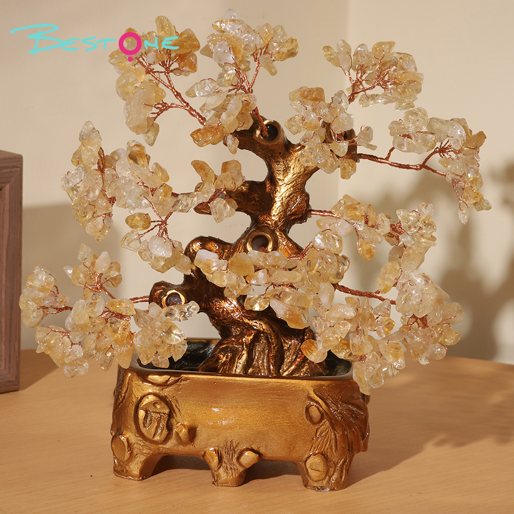 Gemstone Trees with Resin Base – 23×23cm