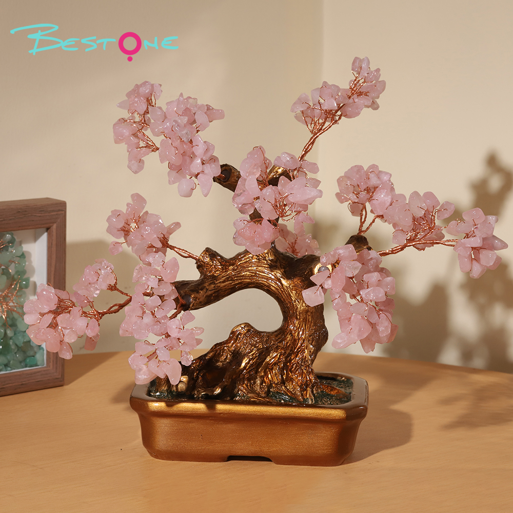 Gemstone Trees with Resin Base – 21×21cm