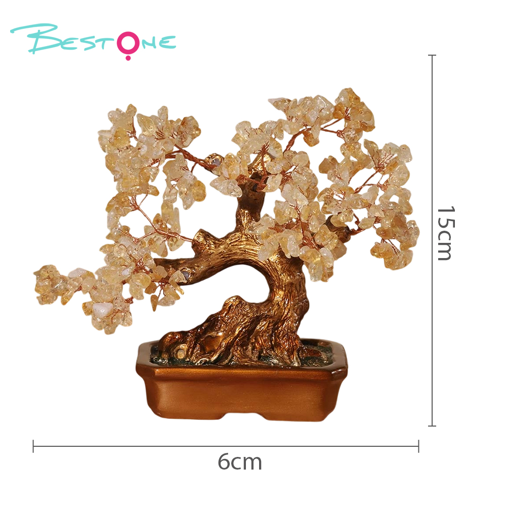Gemstone Trees with Resin Base – 21×21cm