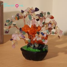 Heart-Shaped Base Gemstone Trees – 13×13cm