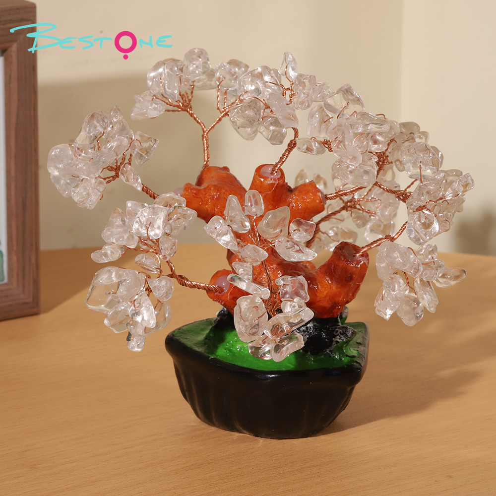 Heart-Shaped Base Gemstone Trees – 13×13cm