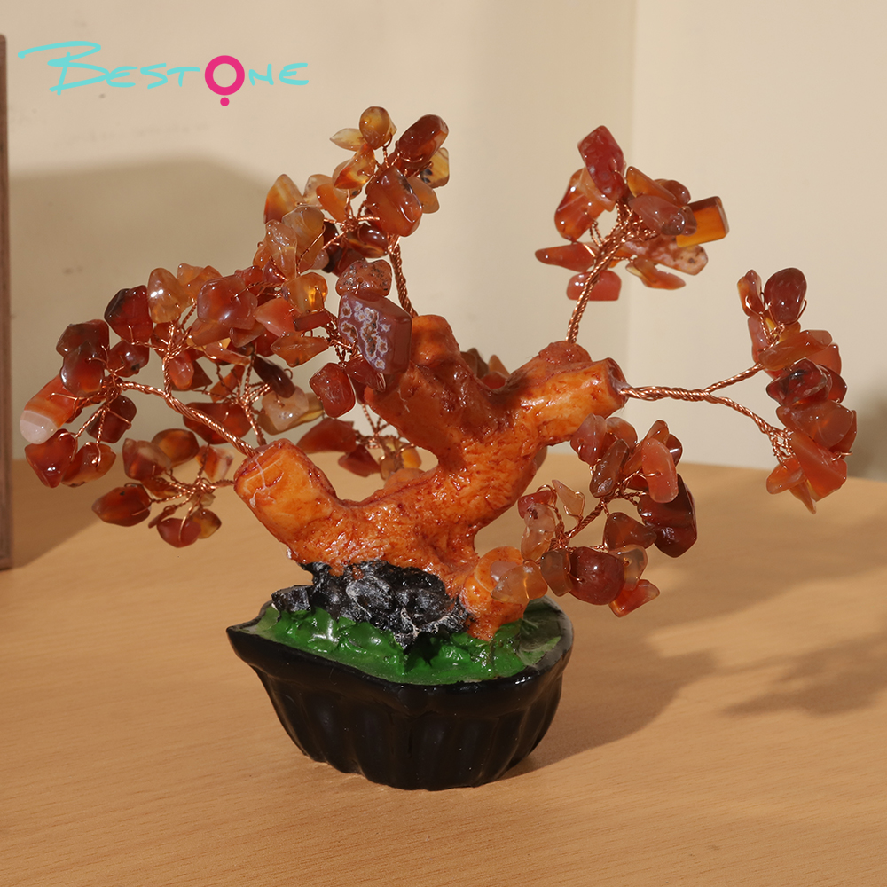 Heart-Shaped Base Gemstone Trees – 13×13cm
