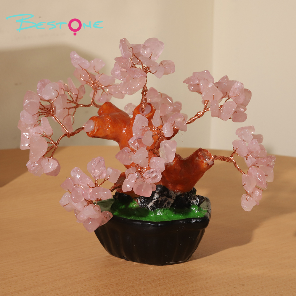 Heart-Shaped Base Gemstone Trees – 13×13cm
