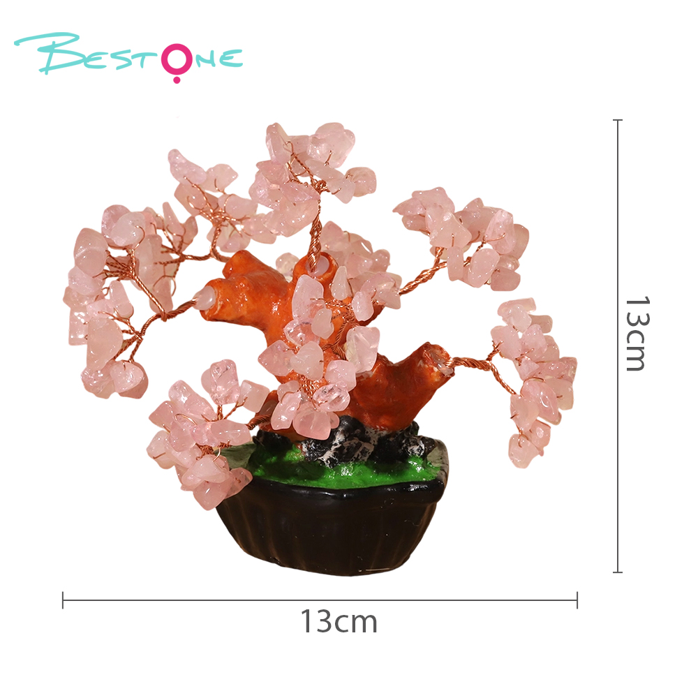 Heart-Shaped Base Gemstone Trees – 13×13cm