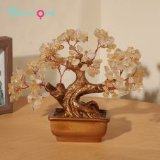 Mini Prosperity Gem Trees with Golden Pot – 20×17cm