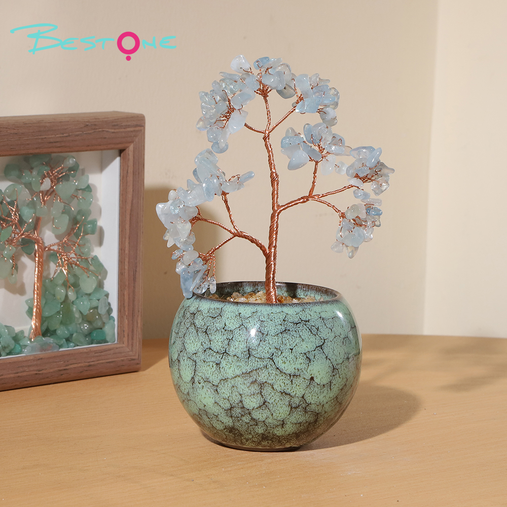 Gemstone Trees in Ceramic Mug Base – 16×8cm