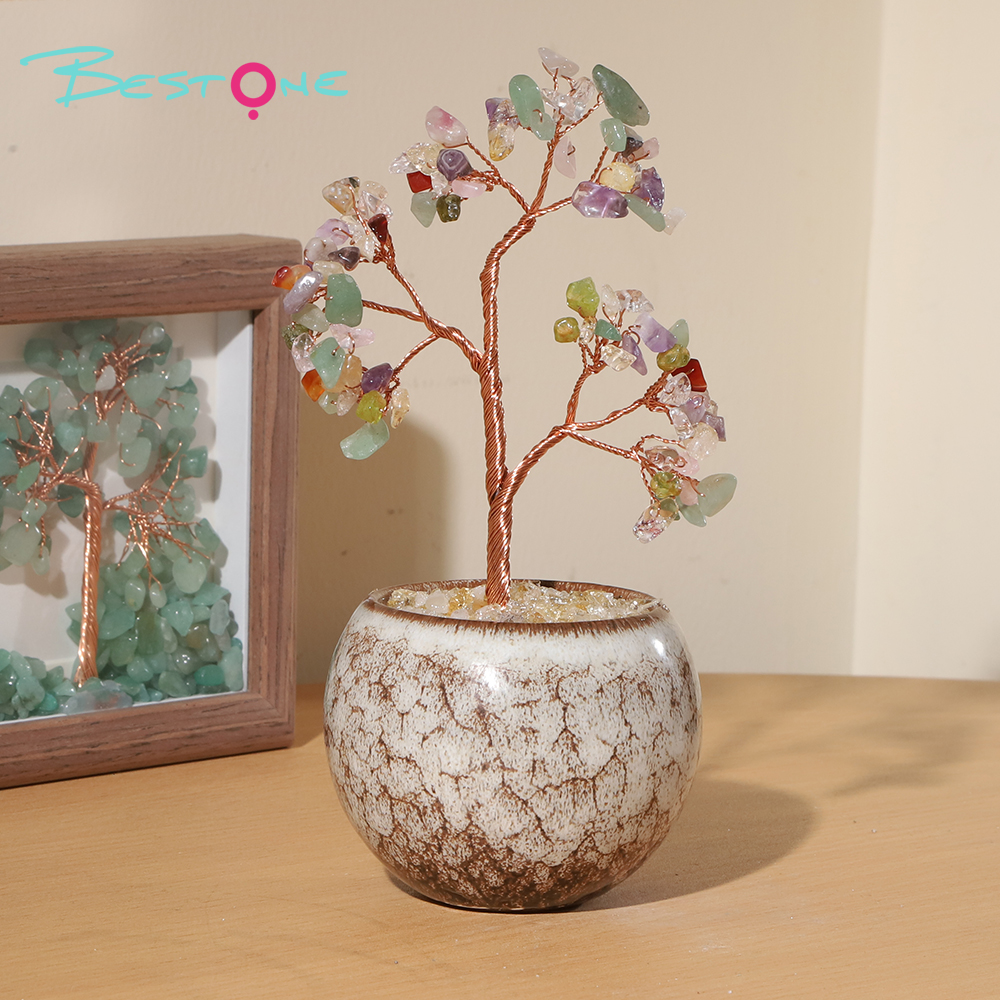 Gemstone Trees in Ceramic Mug Base – 16×8cm