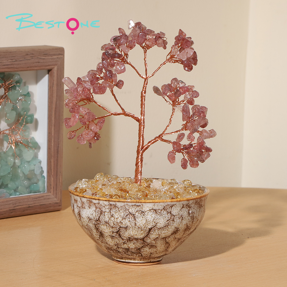Gemstone Trees in Ceramic Mug Base – 16×8cm