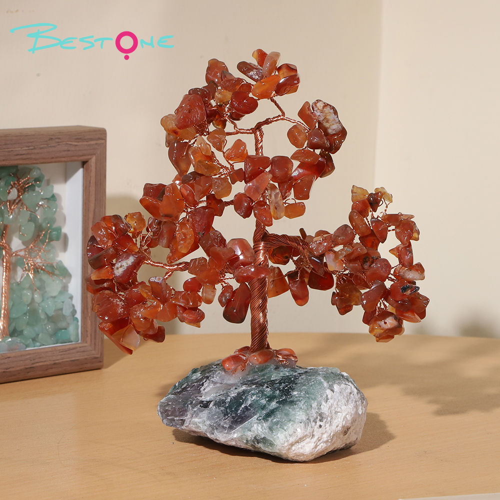 Gemstone Trees on Fluorite Base – 16×15cm