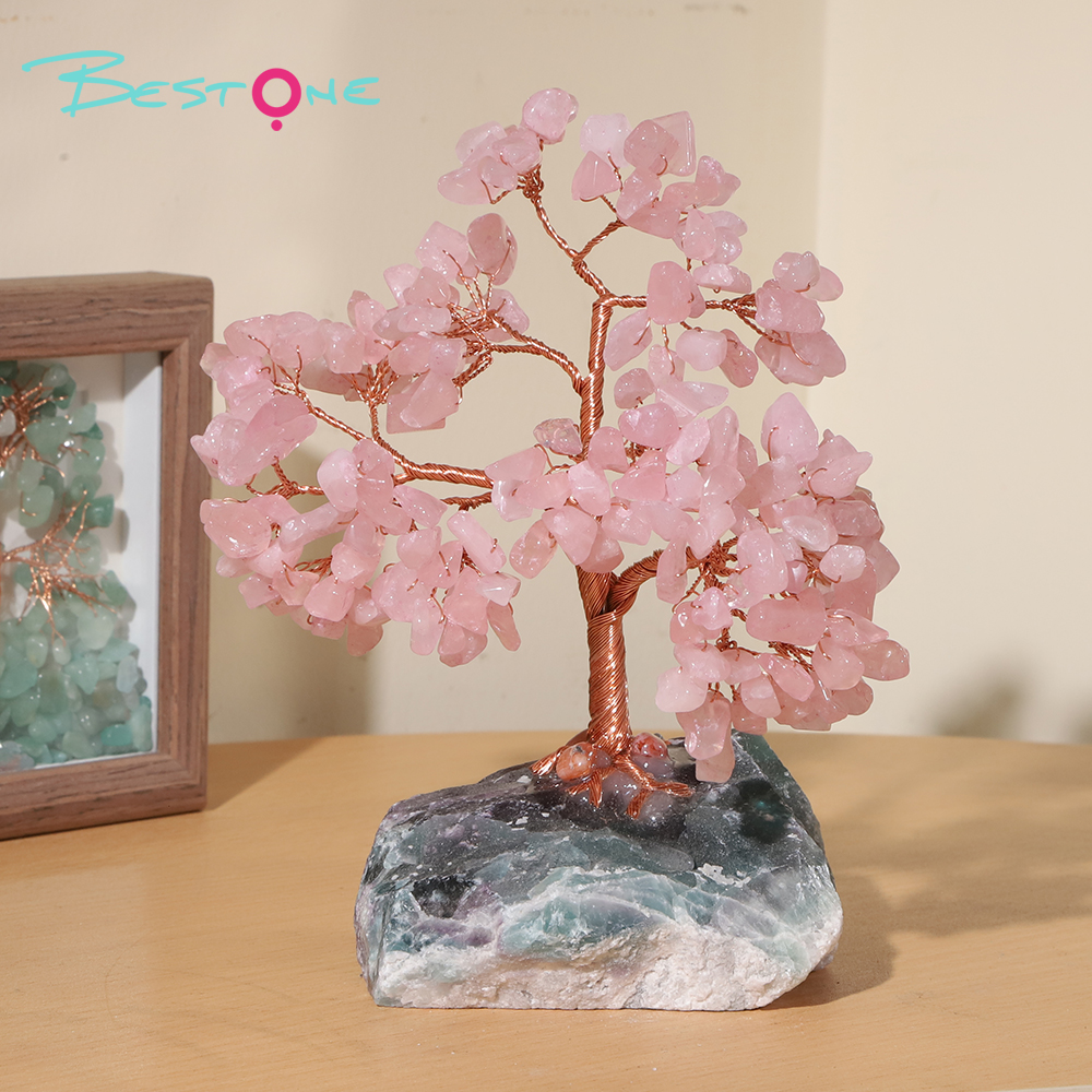 Gemstone Trees on Fluorite Base – 16×15cm