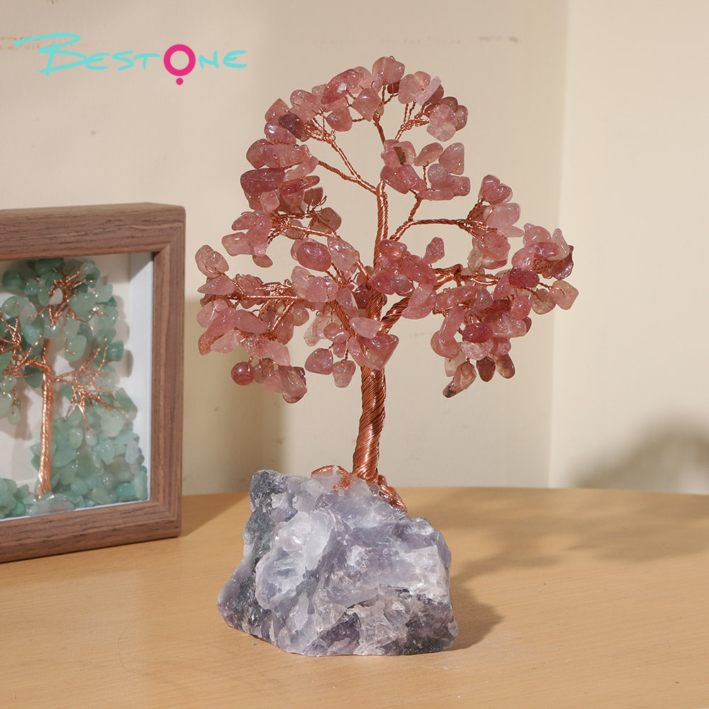 Gemstone Trees on Fluorite Base – 16×15cm