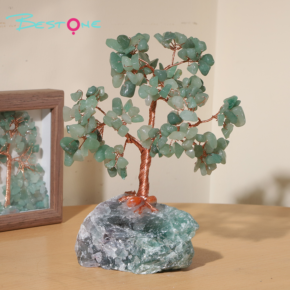 Gemstone Trees on Fluorite Base – 16×15cm