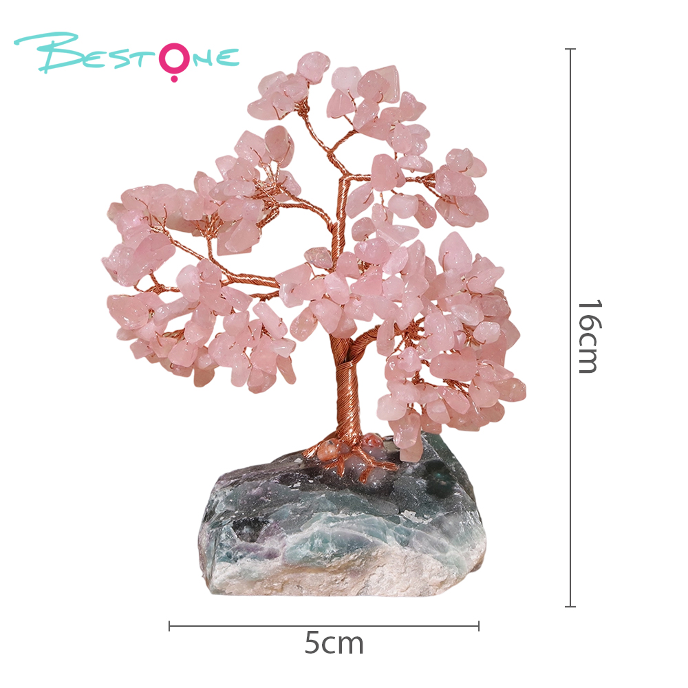 Gemstone Trees on Fluorite Base – 16×15cm