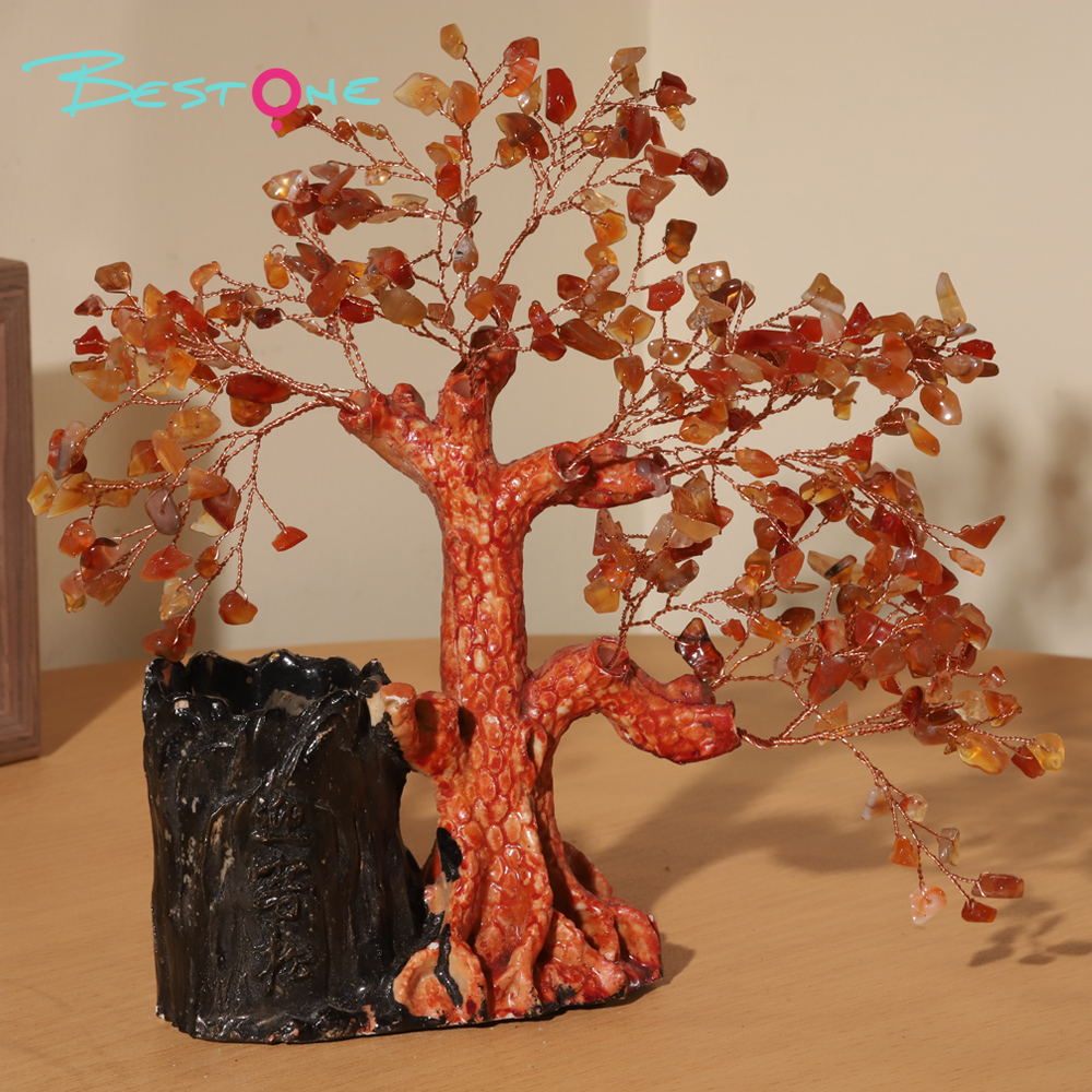 Gemstone Trees with Pen Holder – Welcome Pine Design, 18×17cm