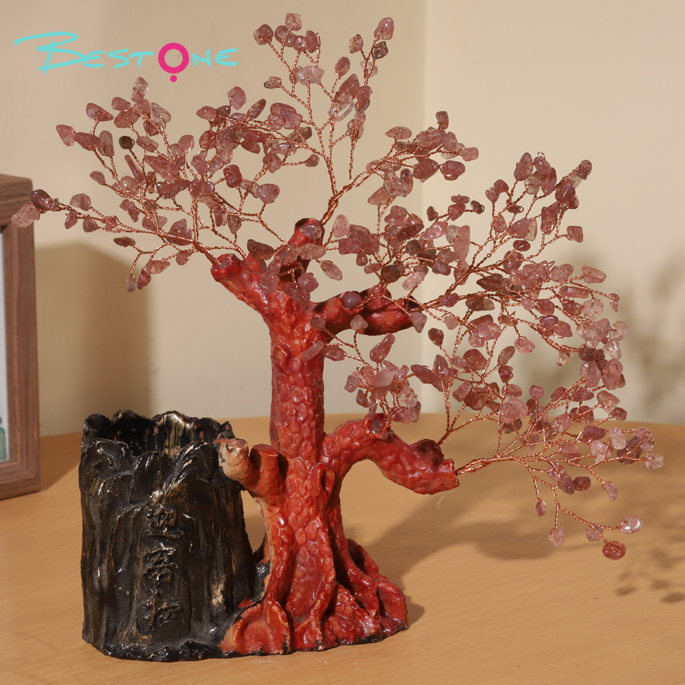 Gemstone Trees with Pen Holder – Welcome Pine Design, 18×17cm