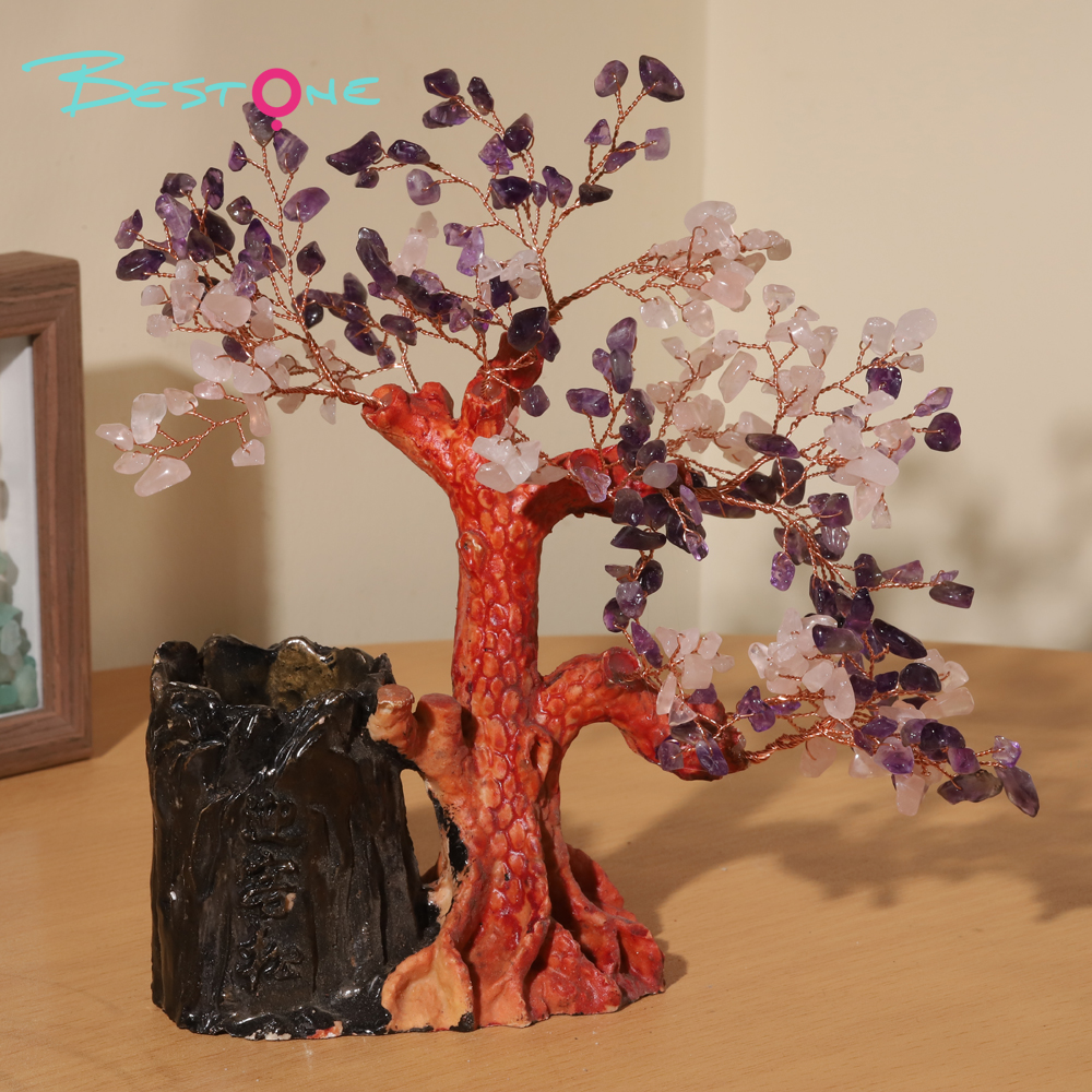 Gemstone Trees with Pen Holder – Welcome Pine Design, 18×17cm