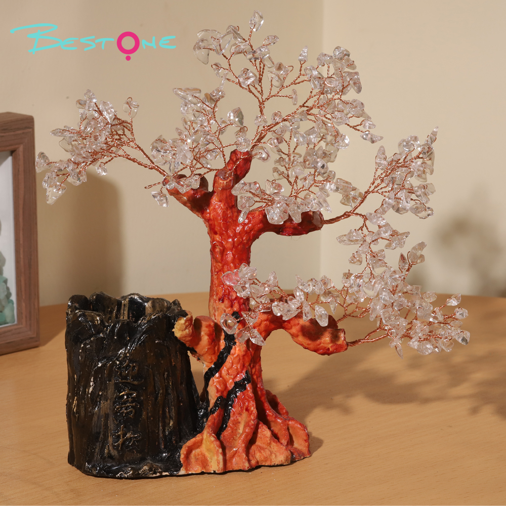 Gemstone Trees with Pen Holder – Welcome Pine Design, 18×17cm