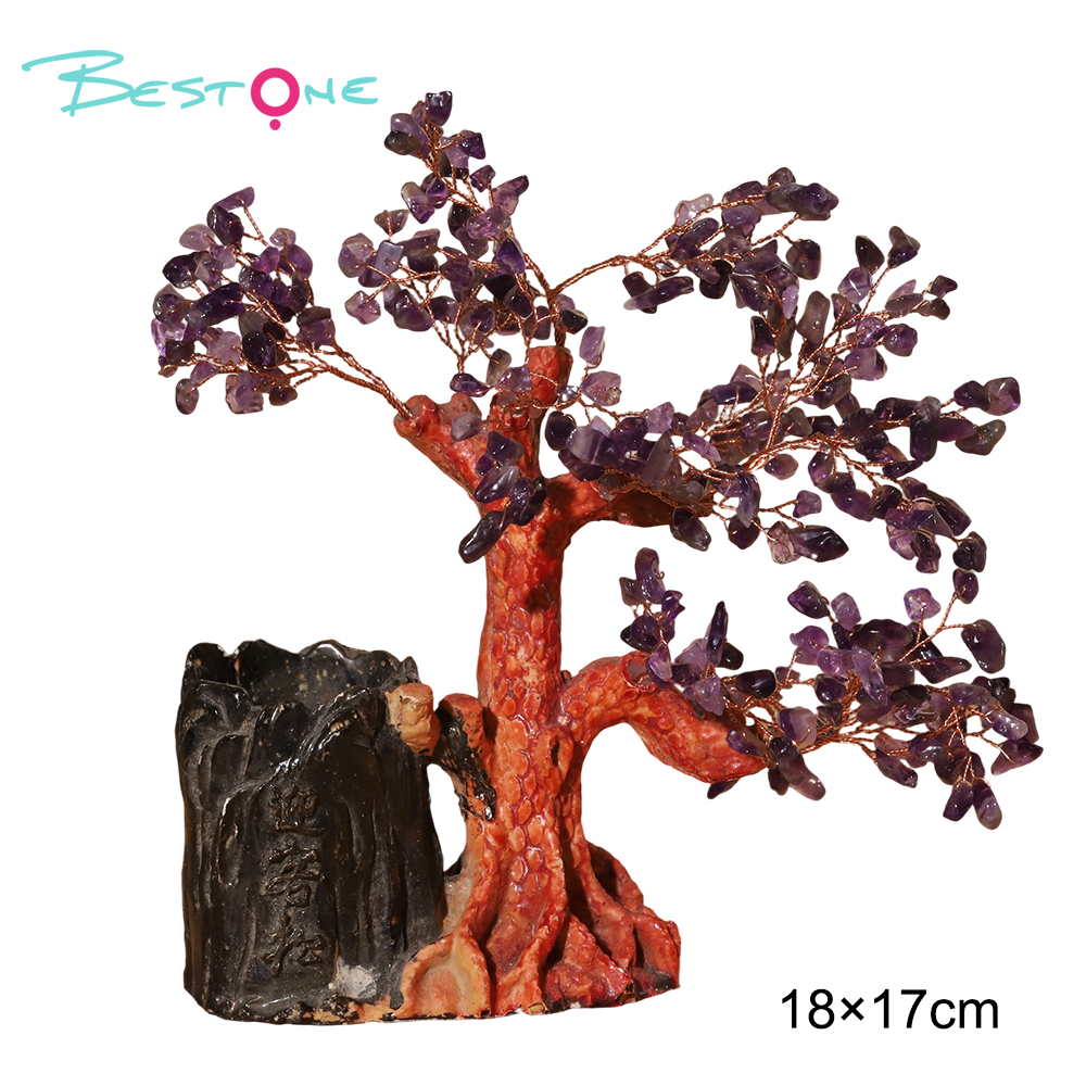 Gemstone Trees with Pen Holder – Welcome Pine Design, 18×17cm