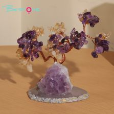 Crystal Tree Collection – 12×10cm Amethyst Cluster with Agate Slice Base