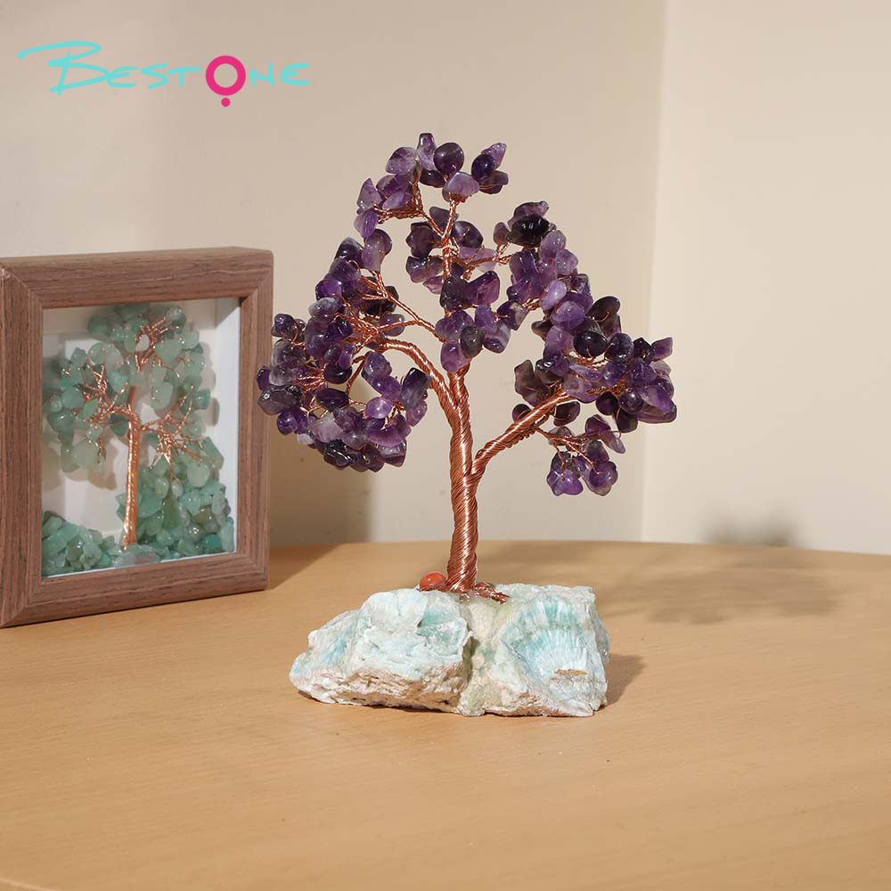 Gemstone Trees on Tourmaline Base – 16×10cm & 12×9cm