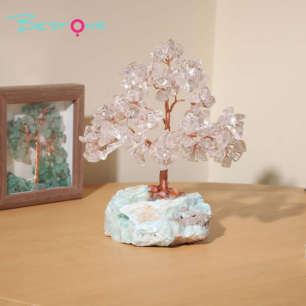 Gemstone Trees on Tourmaline Base – 16×10cm & 12×9cm